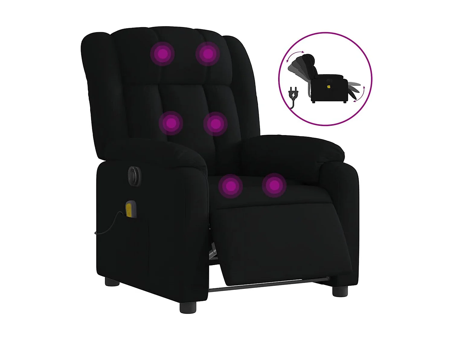 Massagesessel Elektrisch | Relaxsessel indoor Schwarz Stoff SHL81349