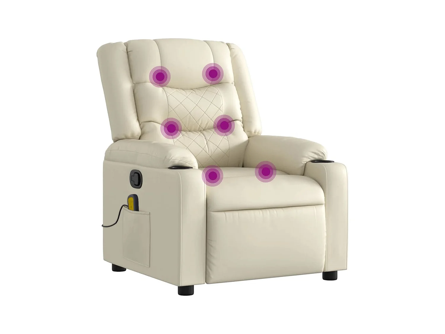 Fauteuil inclinable-Chaise de relax-Fauteuil de Massage crème similicuir SHL4118