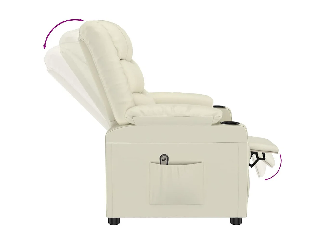 Fauteuil inclinable électrique-Chaise de relax-Fauteuil salon Crème Similicuir SHL5027