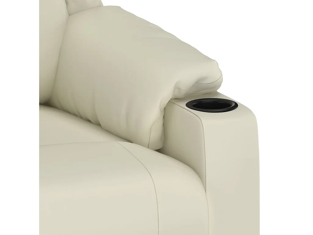 Fauteuil inclinable électrique-Chaise de relax-Fauteuil salon Crème Similicuir SHL5027