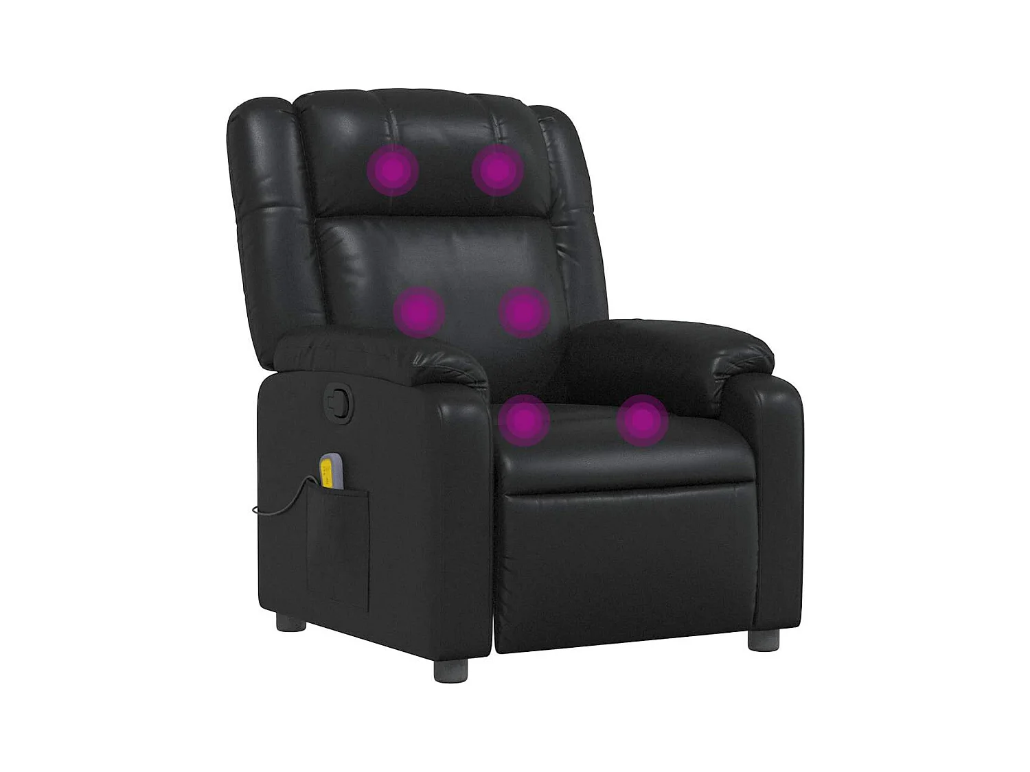 Poltrona de massagens reclinável couro artificial preto SHL720526