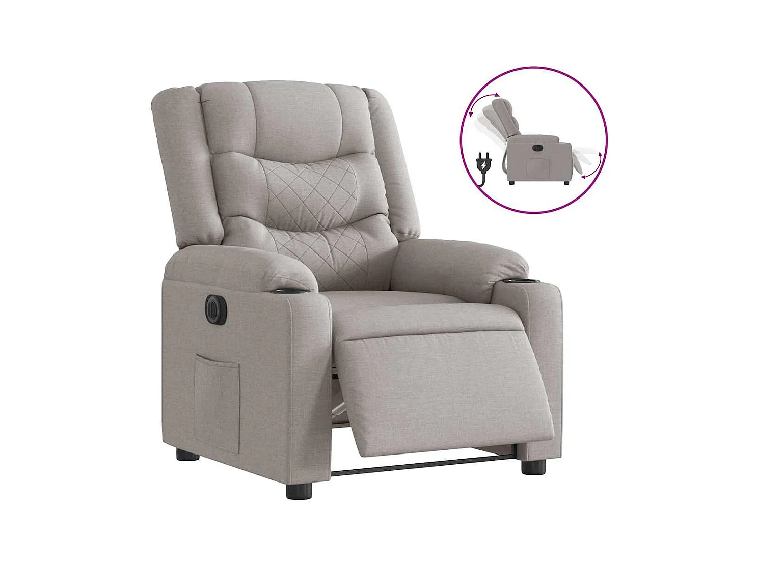 Sillón de relax | Silla | Sillón reclinable eléctrico de tela gris nube SHL9922