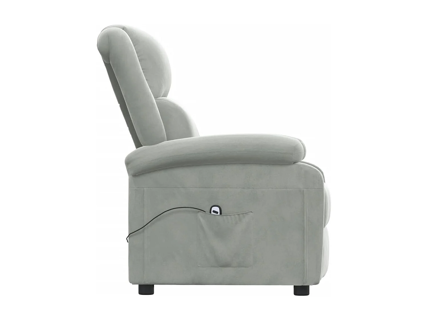 Fauteuil inclinable électrique-Chaise de relax-Fauteuil salon gris clair velours SHL2204