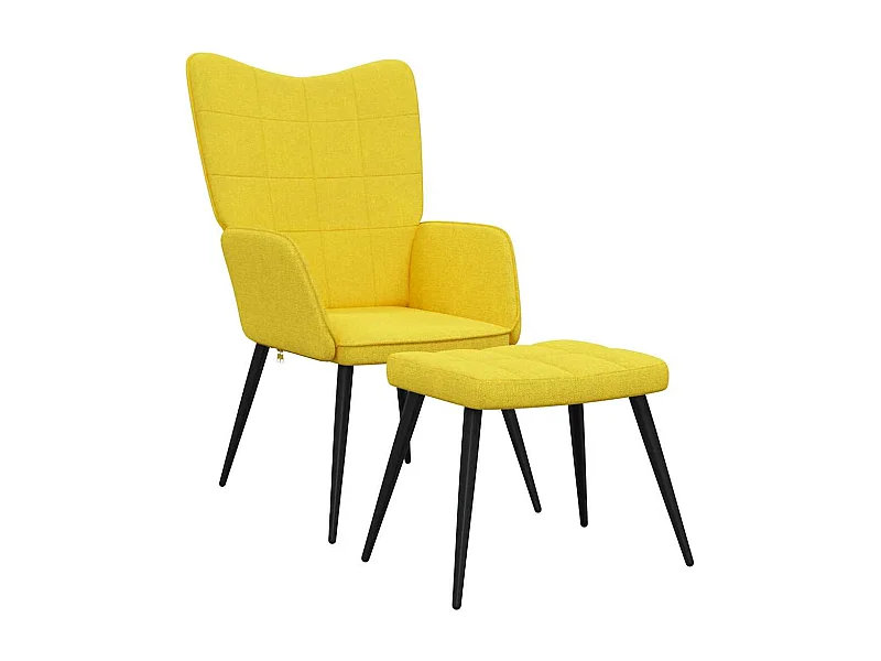 Sillón de relax | Silla de relax con reposapiés tela amarillo mostaza SHL4274