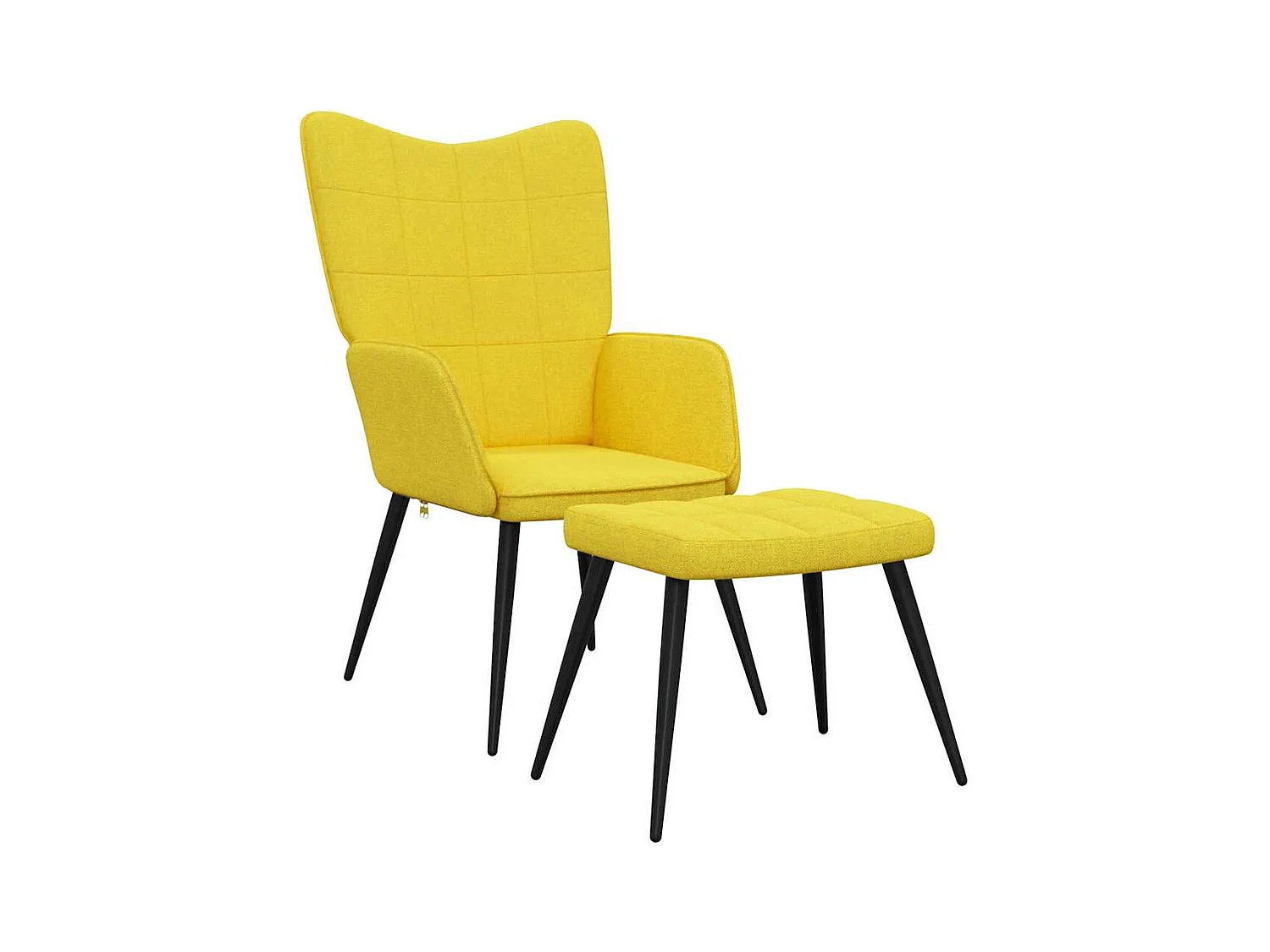 Sillón de relax | Silla de relax con reposapiés tela amarillo mostaza SHL4274