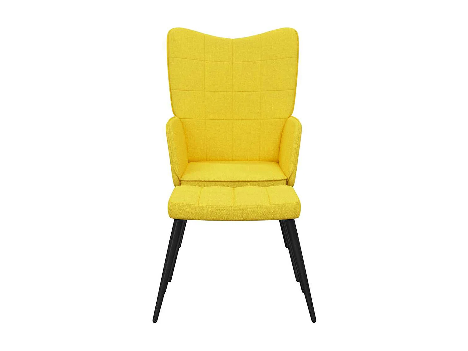 Relaxsessel mit Hocker | Lounge Sessel Senfgelb Stoff SHL92009