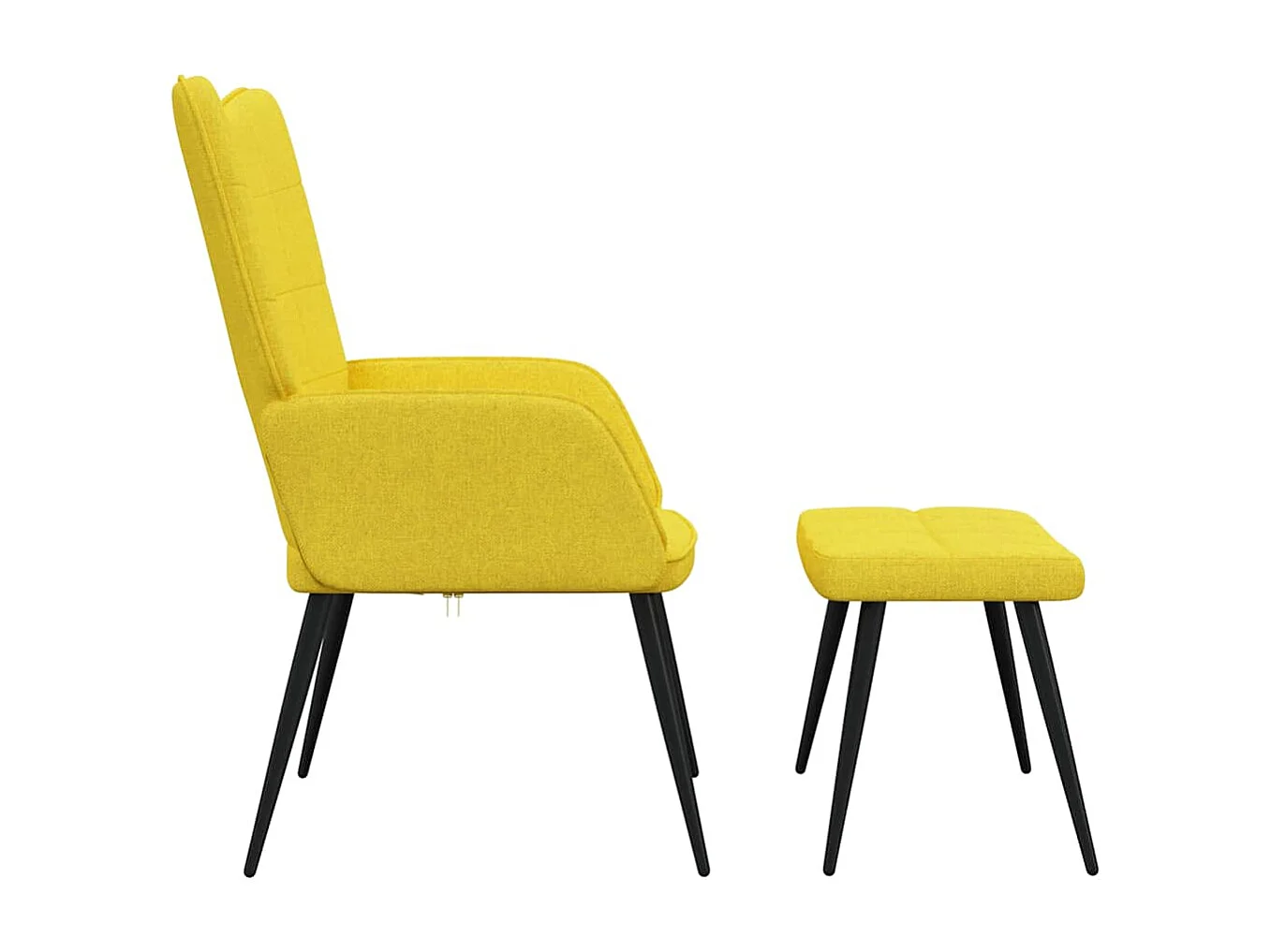 Relaxsessel mit Hocker | Lounge Sessel Senfgelb Stoff SHL92009