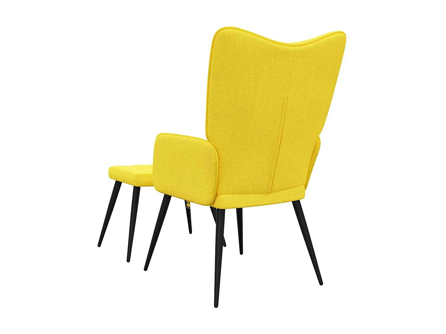 Relaxsessel mit Hocker | Lounge Sessel Senfgelb Stoff SHL92009