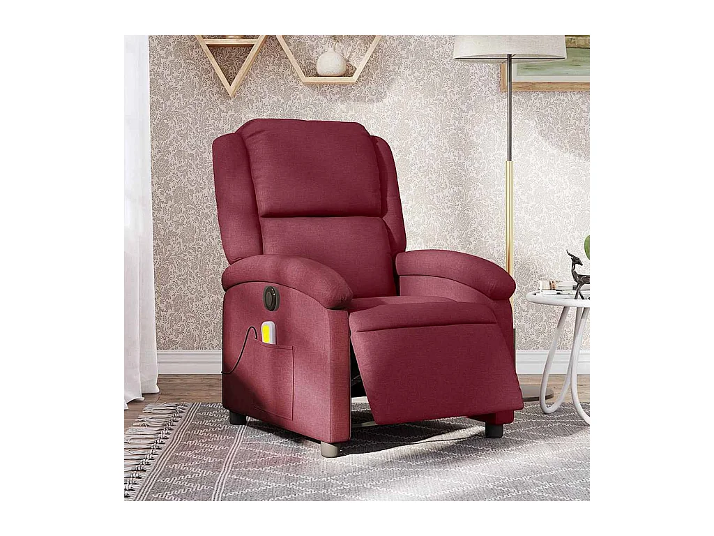 Fauteuil inclinable électrique-Fauteuil de massage pour Salon Rouge bordeaux Tissu SHL2102