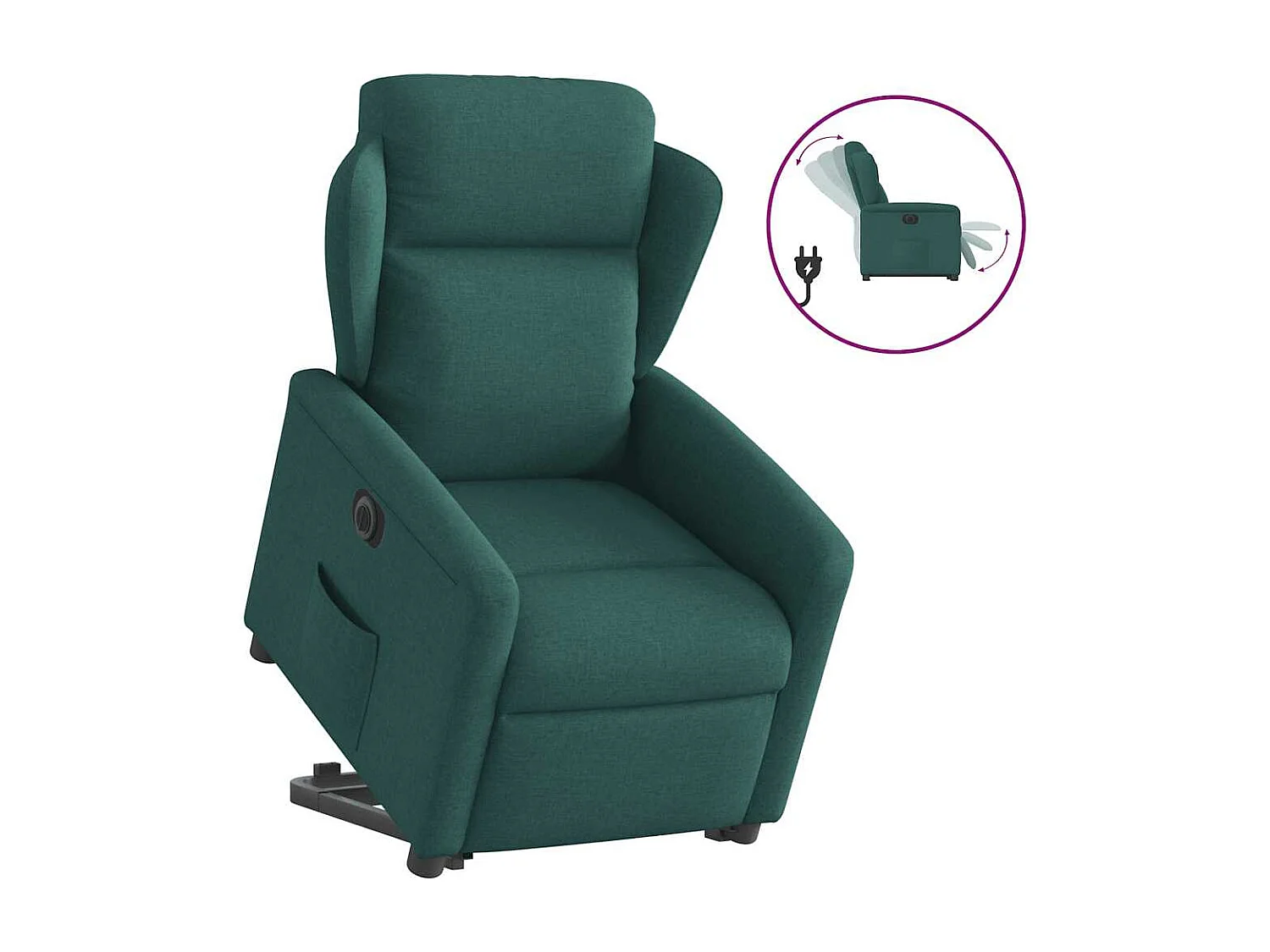 Fauteuil inclinable électrique-Chaise de relax-Fauteuil TV vert foncé tissu SHL3333