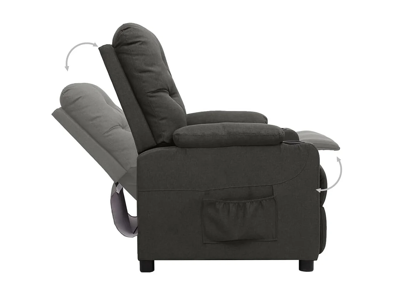Silla de relax | Sillón elevable tela gris oscuro SHL2286