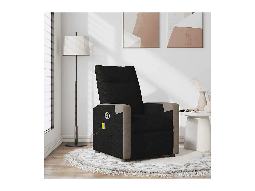Sillón de relax | Sillón reclinable de masaje de tela negro SHL2554