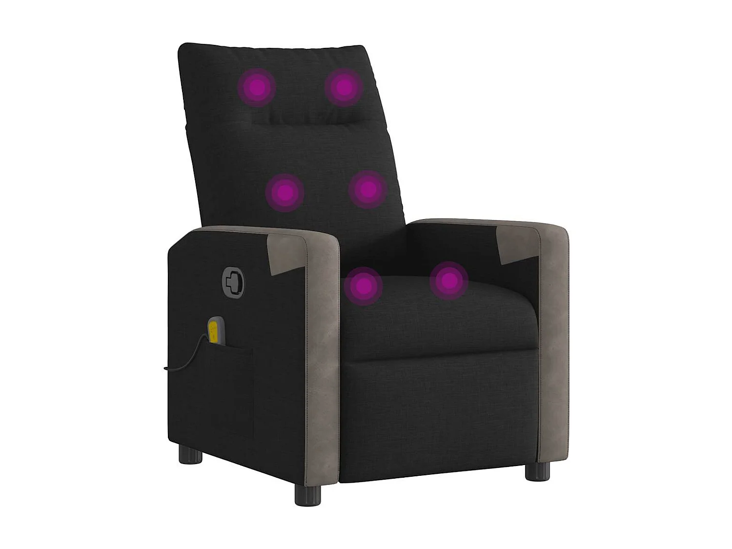 Fauteuil inclinable-Chaise de relax-Fauteuil de Massage Noir Tissu SHL3311