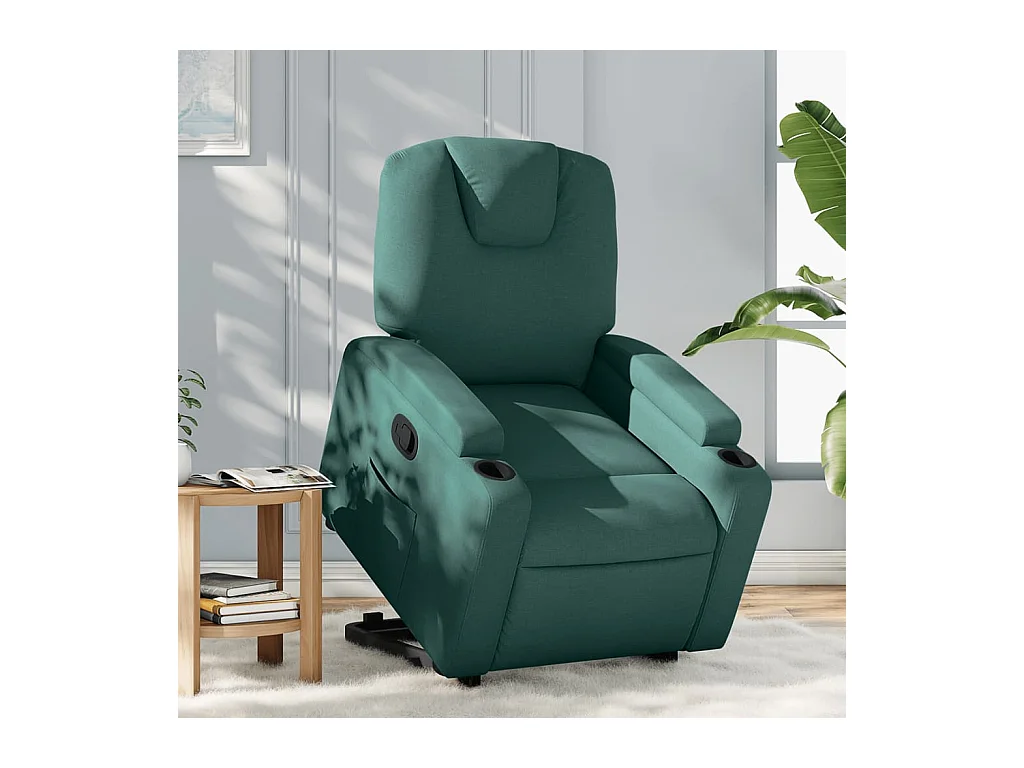 Sillón de relax | Silla | Sillón reclinable elevable tela verde oscuro SHL8043