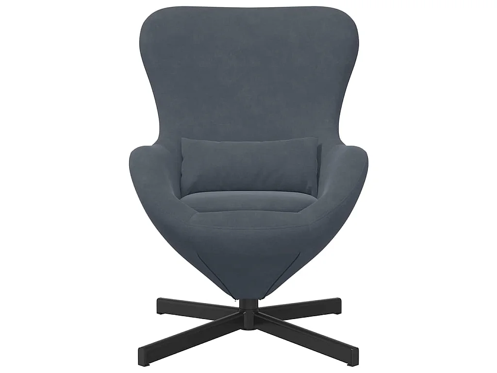 Poltrona Salotto | Sedia | Poltrona uovo Grigio scuro 63x73x90cm Velluto SHL5070