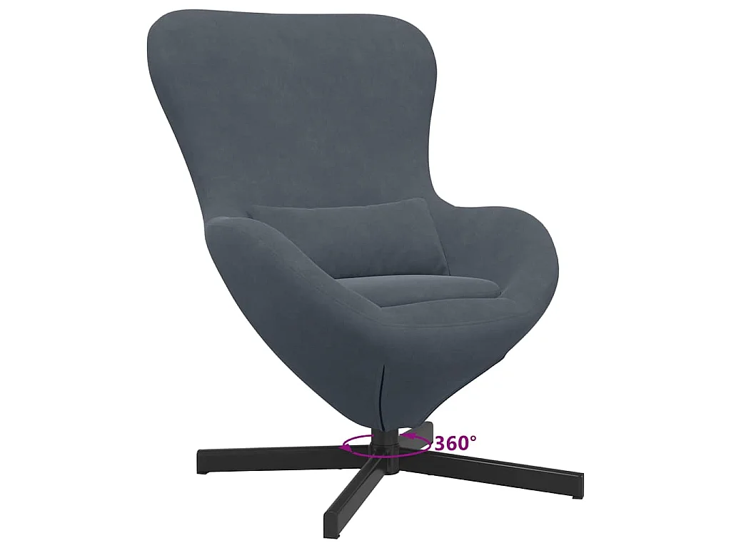 Poltrona Salotto | Sedia | Poltrona uovo Grigio scuro 63x73x90cm Velluto SHL5070
