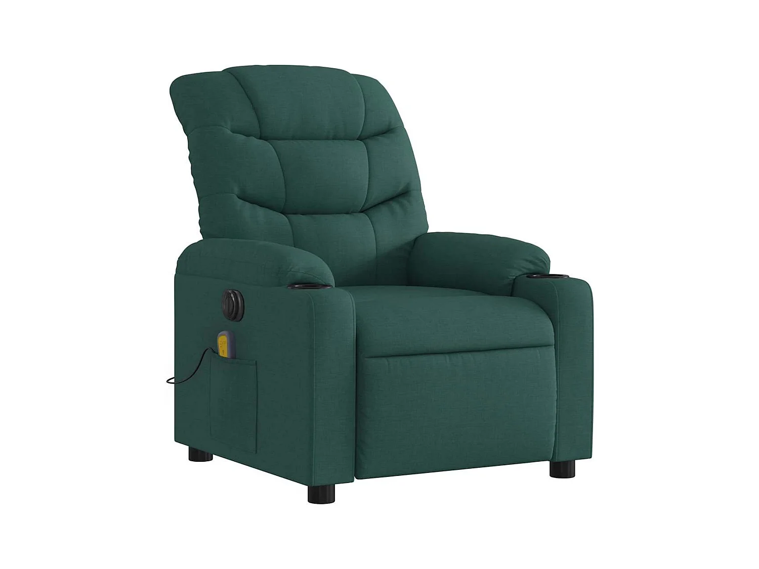 Poltrona reclinável de massagens elétrica tecido verde-escuro SHL970336