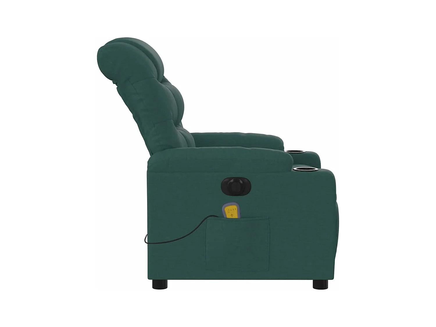 Poltrona reclinável de massagens elétrica tecido verde-escuro SHL970336