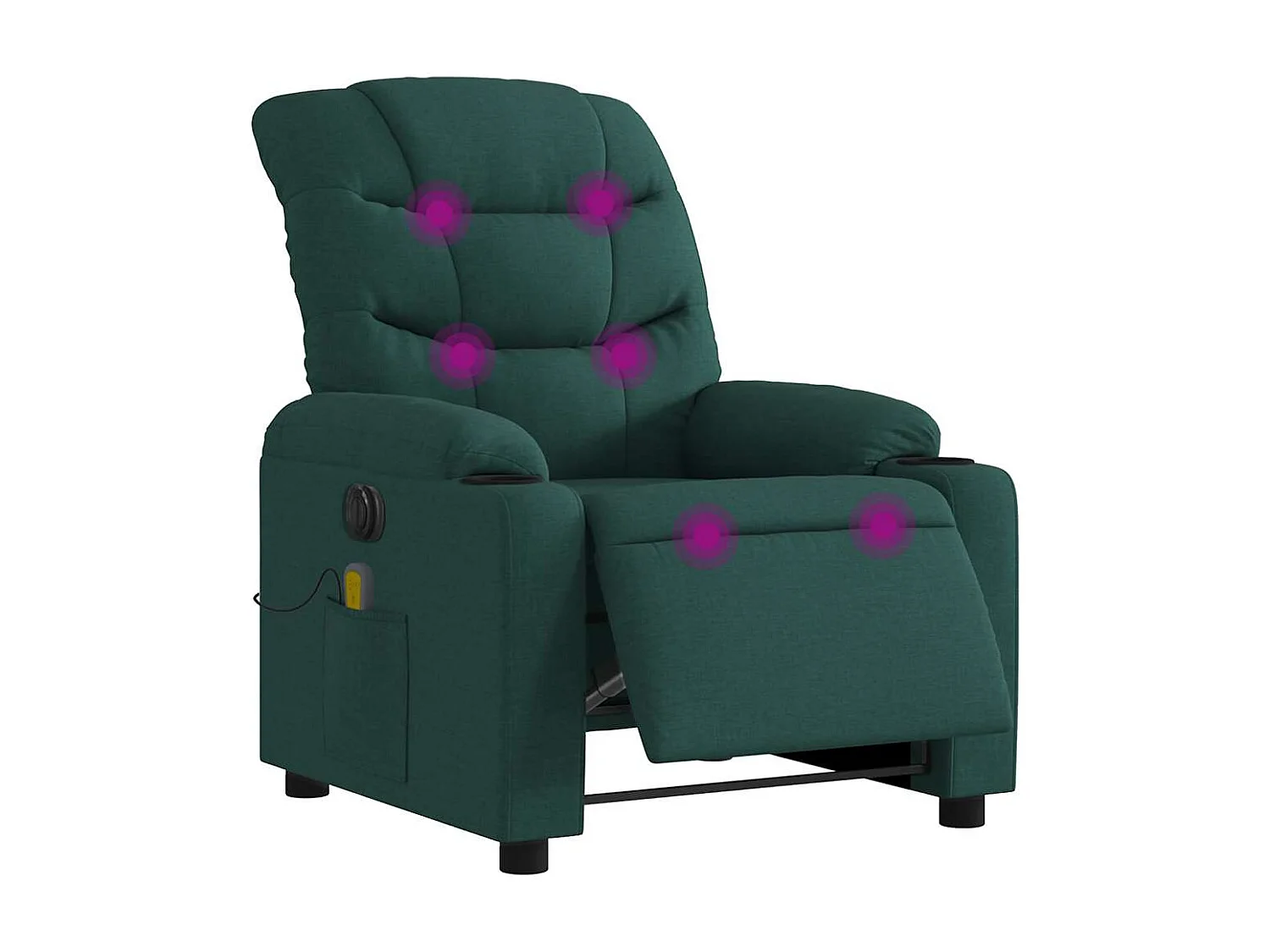 Fauteuil inclinable électrique-Fauteuil de massage de Salon Vert foncé Tissu SHL3181