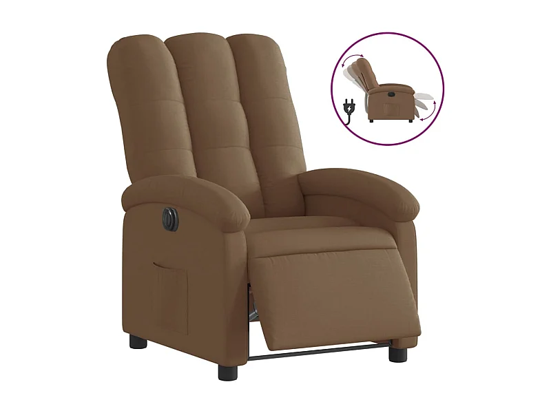 Fauteuil inclinable électrique-Chaise de relax-Fauteuil salon Marron Tissu SHL4867
