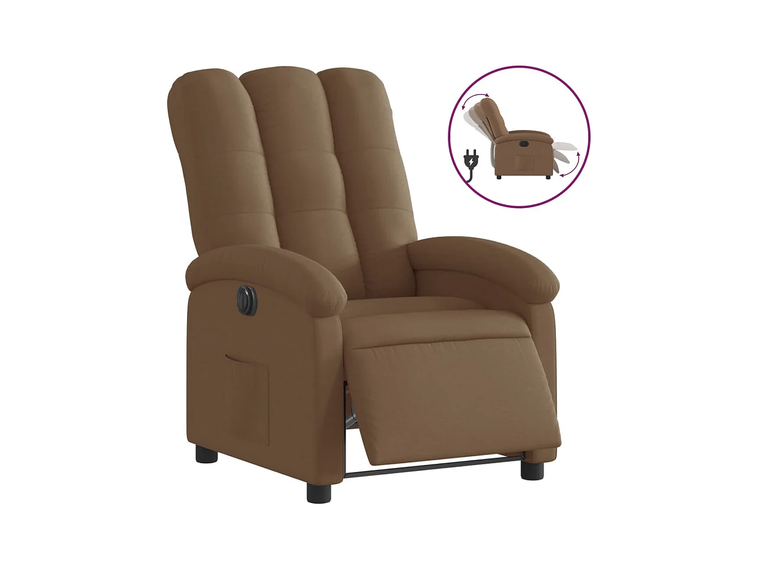 Fauteuil inclinable électrique-Chaise de relax-Fauteuil salon Marron Tissu SHL4867