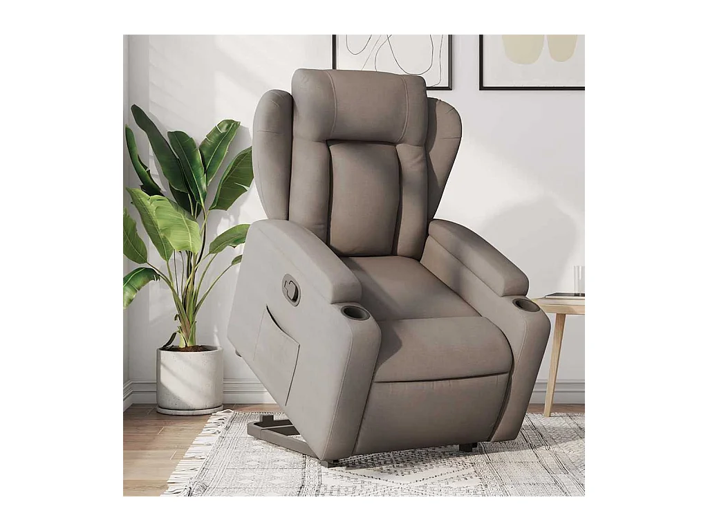 Sillón de relax | Silla | Sillón reclinable elevable tela gris taupe SHL7758