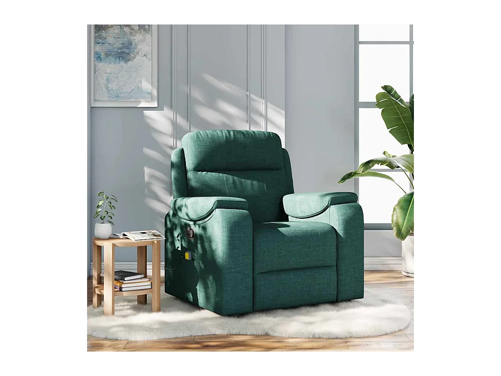 Sillón de salón | Silla | Sillón de masaje reclinable de tela verde oscuro SHL8692