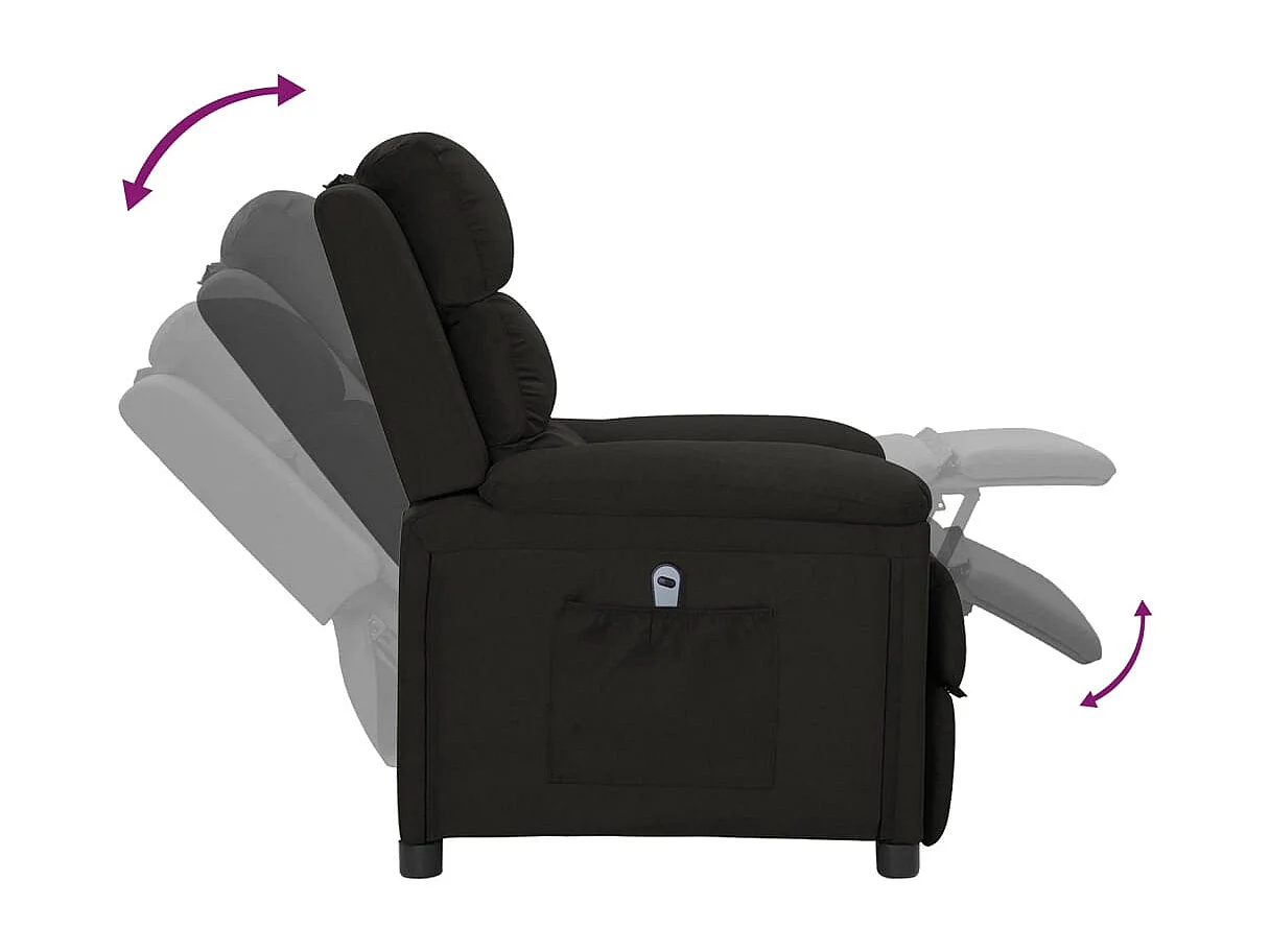 Sillón de relax | Silla | Sillón reclinable eléctrico de tela negro SHL4927