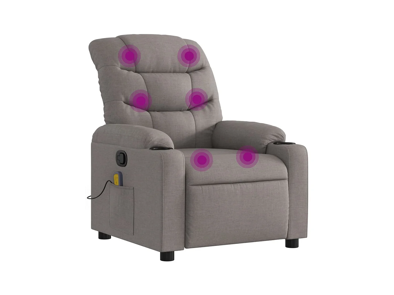 Fauteuil inclinable-Chaise de relax-Fauteuil de Massage Taupe Tissu SHL1620