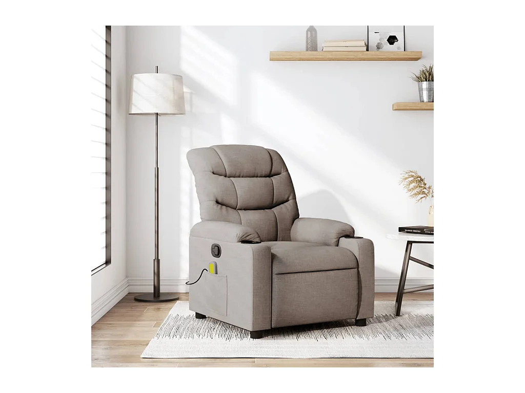 Sillón de salón | Silla | Sillón de masaje reclinable de tela gris taupé SHL9888