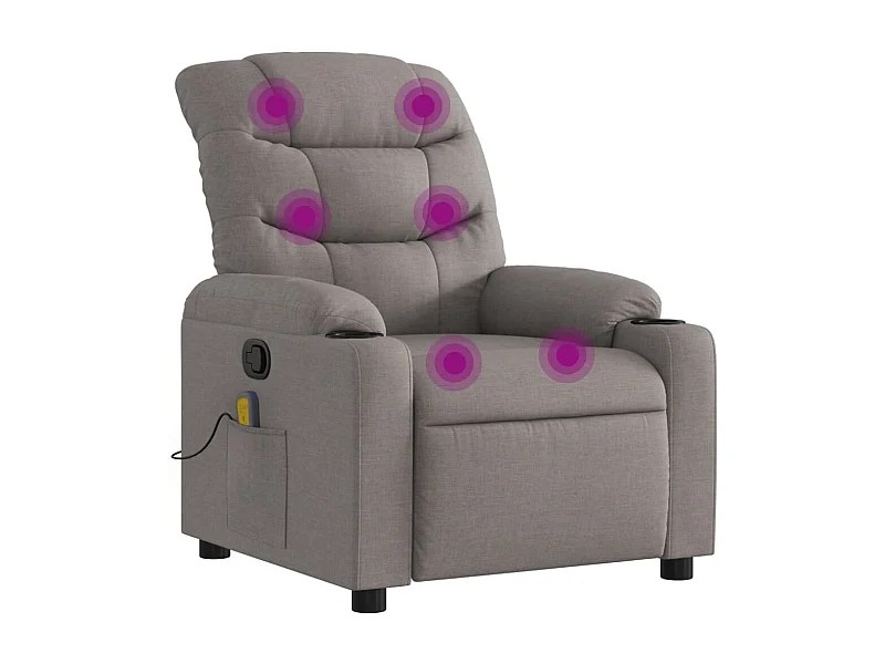 Fauteuil inclinable-Chaise de relax-Fauteuil de Massage Taupe Tissu SHL1620