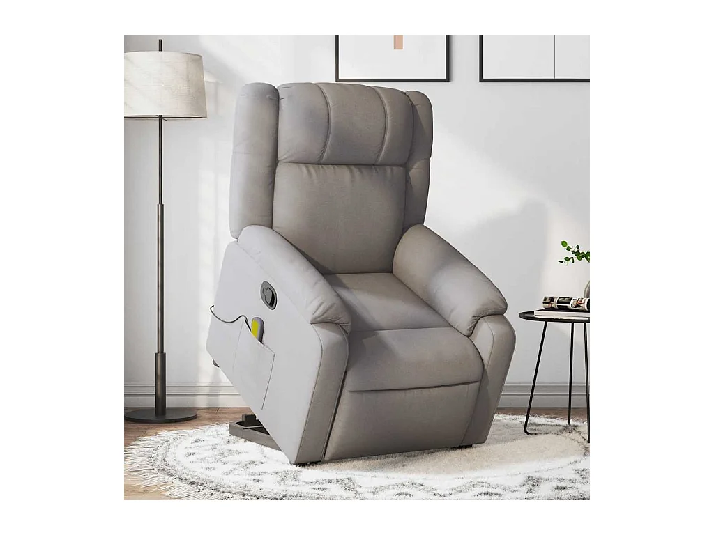 Sillón de relax | Sillón reclinable de masaje elevable tela gris taupé SHL3364