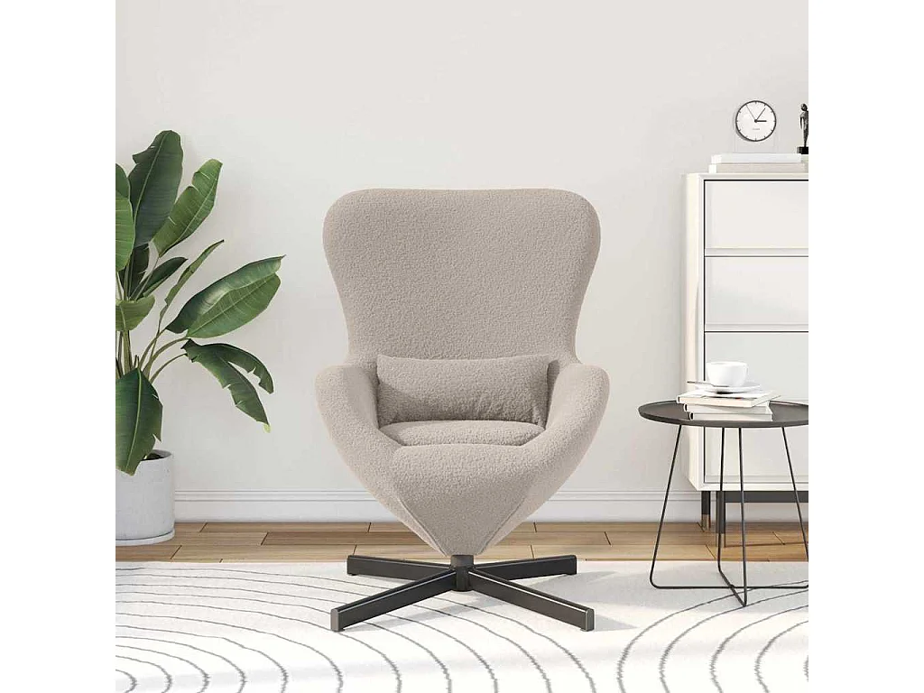 Eiersessel | Relaxsessel indoor Hellgrau 63x73x90 cm Stoff SHL30767