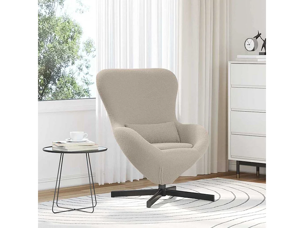 Eivormige stoel Lichtgrijs 63 x 73 x 90 cm Stof