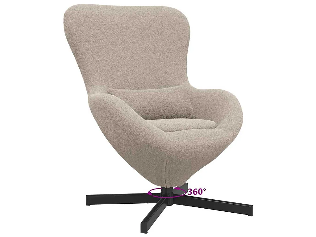 Eivormige stoel Lichtgrijs 63 x 73 x 90 cm Stof