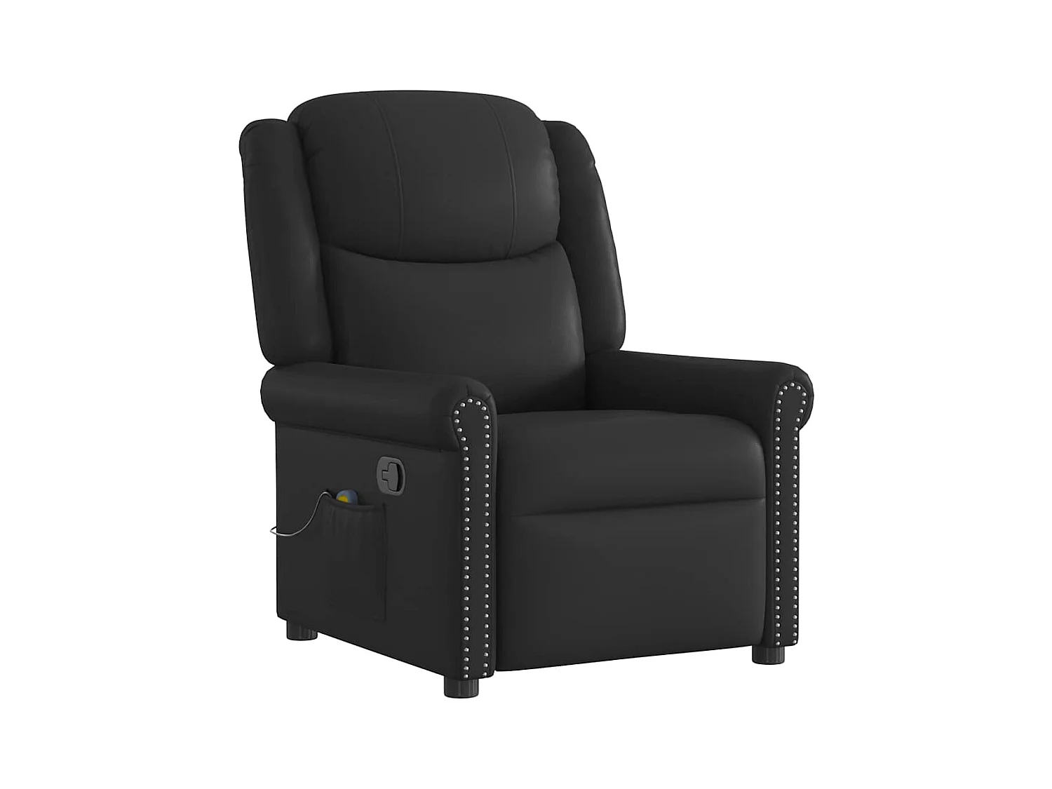 Sillón de relax | Sillón reclinable de cuero sintético negro brillante SHL4623