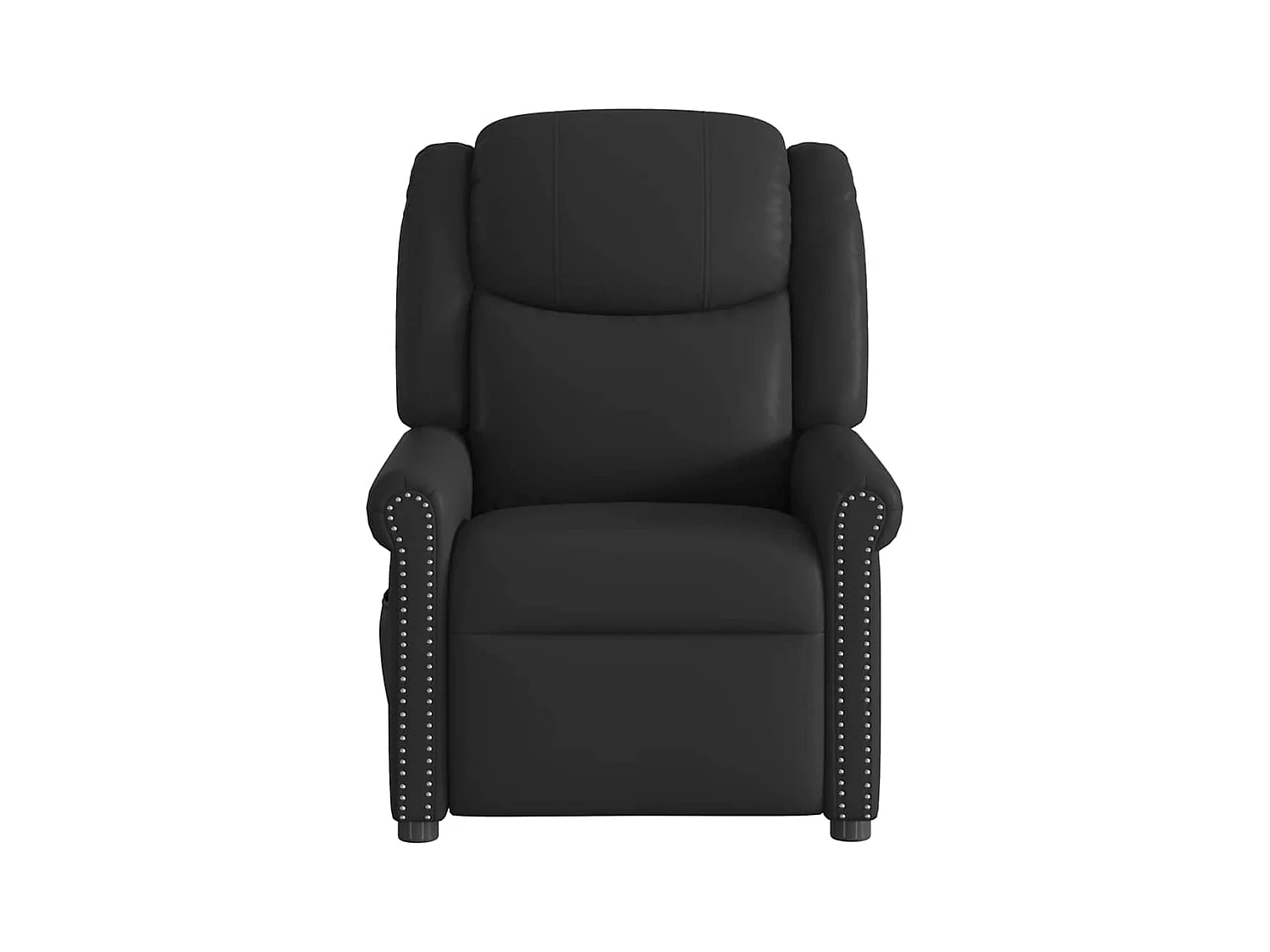 Sillón de relax | Sillón reclinable de cuero sintético negro brillante SHL4623