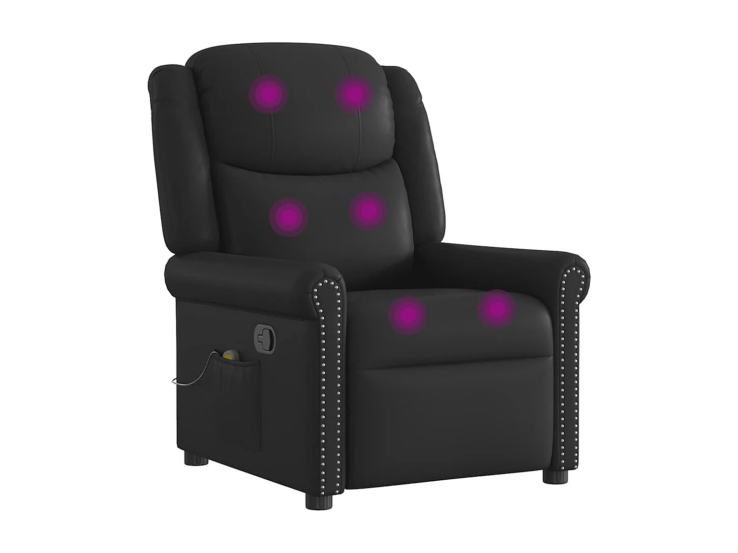 Fauteuil Salon-Chaise de relax-Fauteuil de massage Noir Similicuir brillant SHL4652