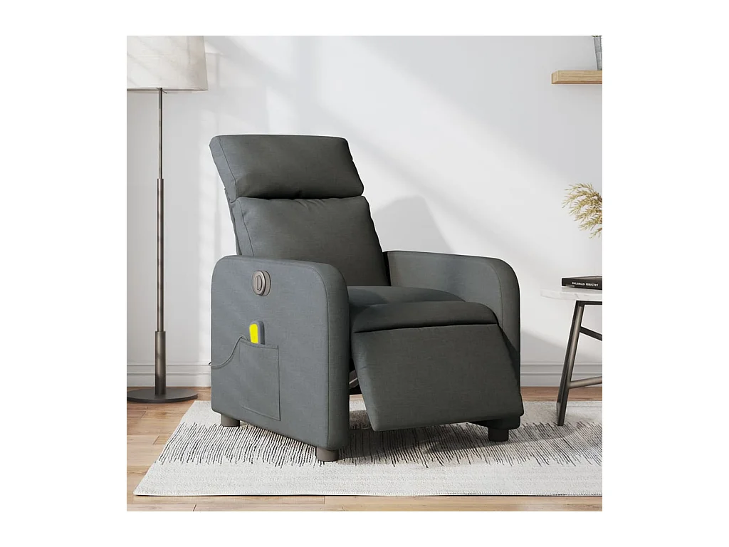 Massagestoel | Relaxstoel elektrisch verstelbaar stof donkergrijs