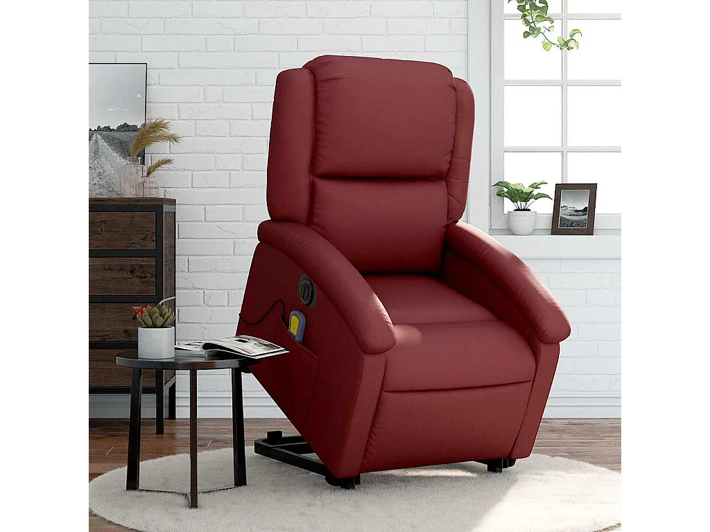 Fauteuil inclinable électrique-Chaise-Fauteuil de Massage rouge bordeaux SHL1122