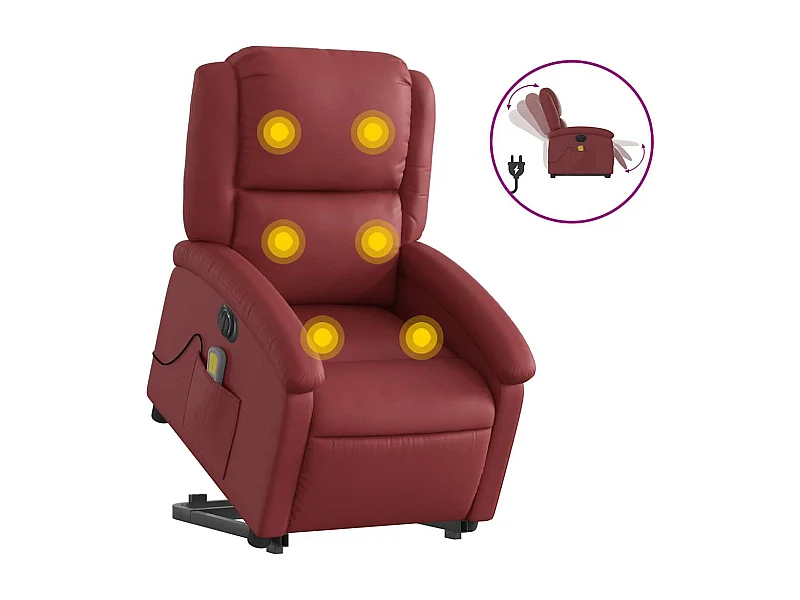 Fauteuil inclinable électrique-Chaise-Fauteuil de Massage rouge bordeaux SHL1122