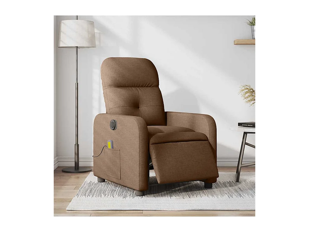 Sillón de relax | Sillón reclinable de masaje eléctrico tela marrón SHL8534