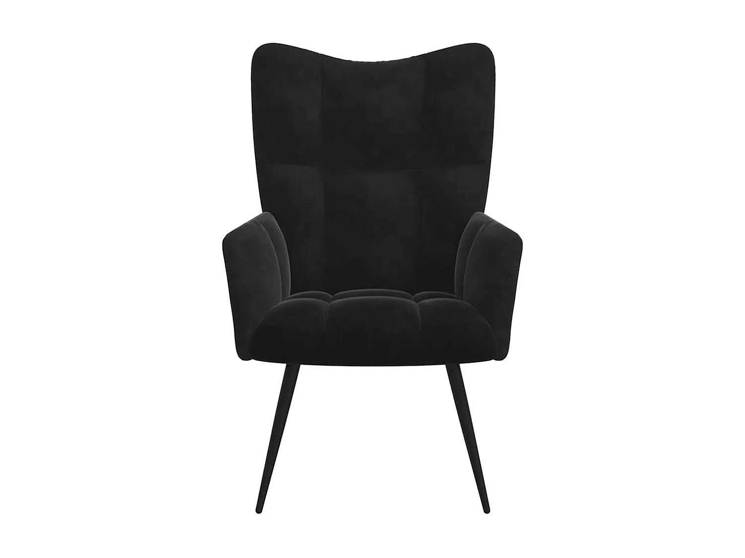 Sillón de relax | Sillón relajante con taburete de terciopelo negro SHL4943