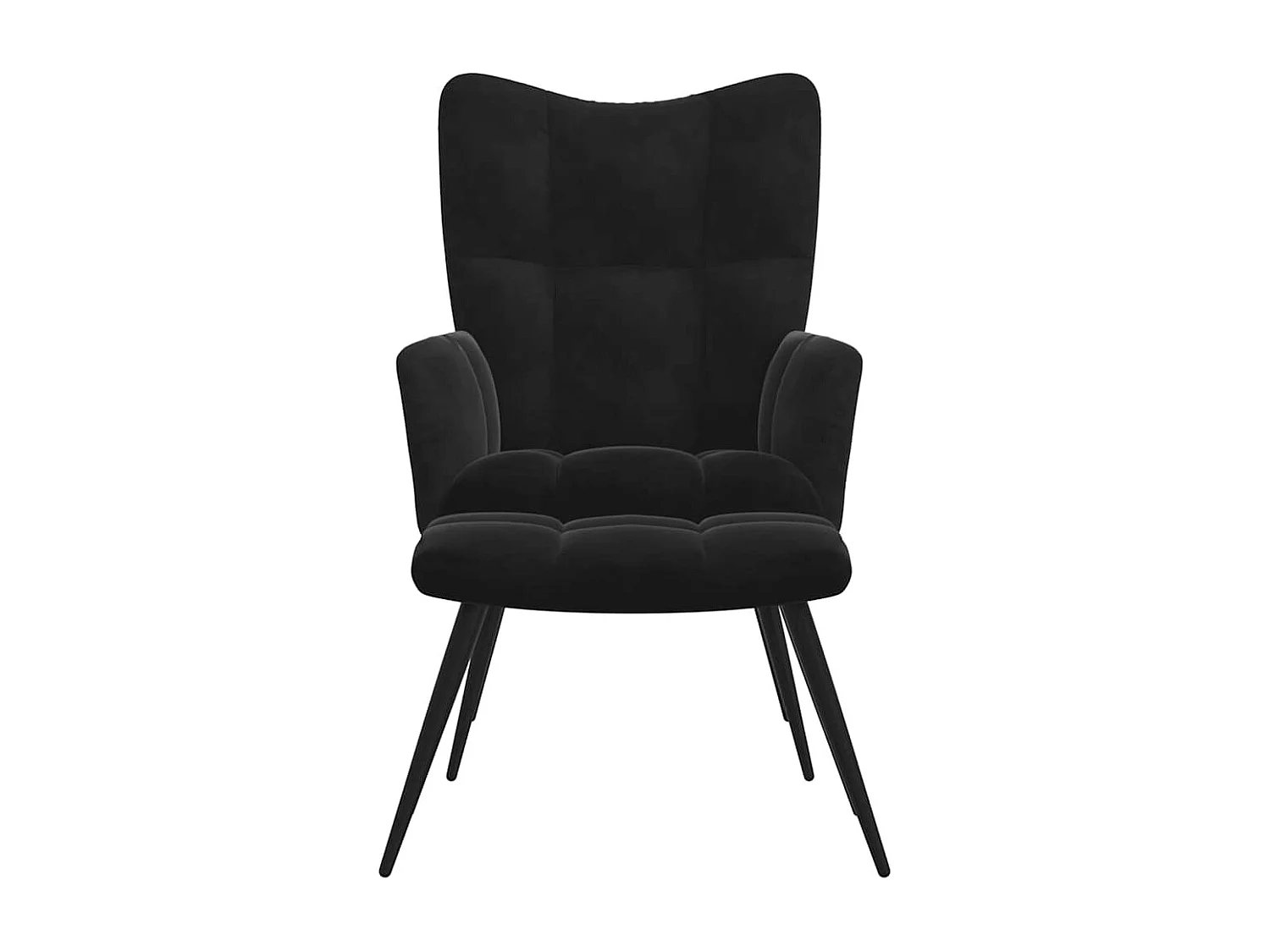 Relaxsessel mit Hocker | Lounge Sessel Schwarzer Samt SHL6458