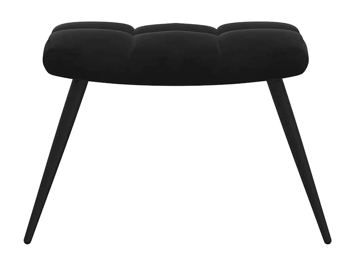 Relaxsessel mit Hocker | Lounge Sessel Schwarzer Samt SHL6458