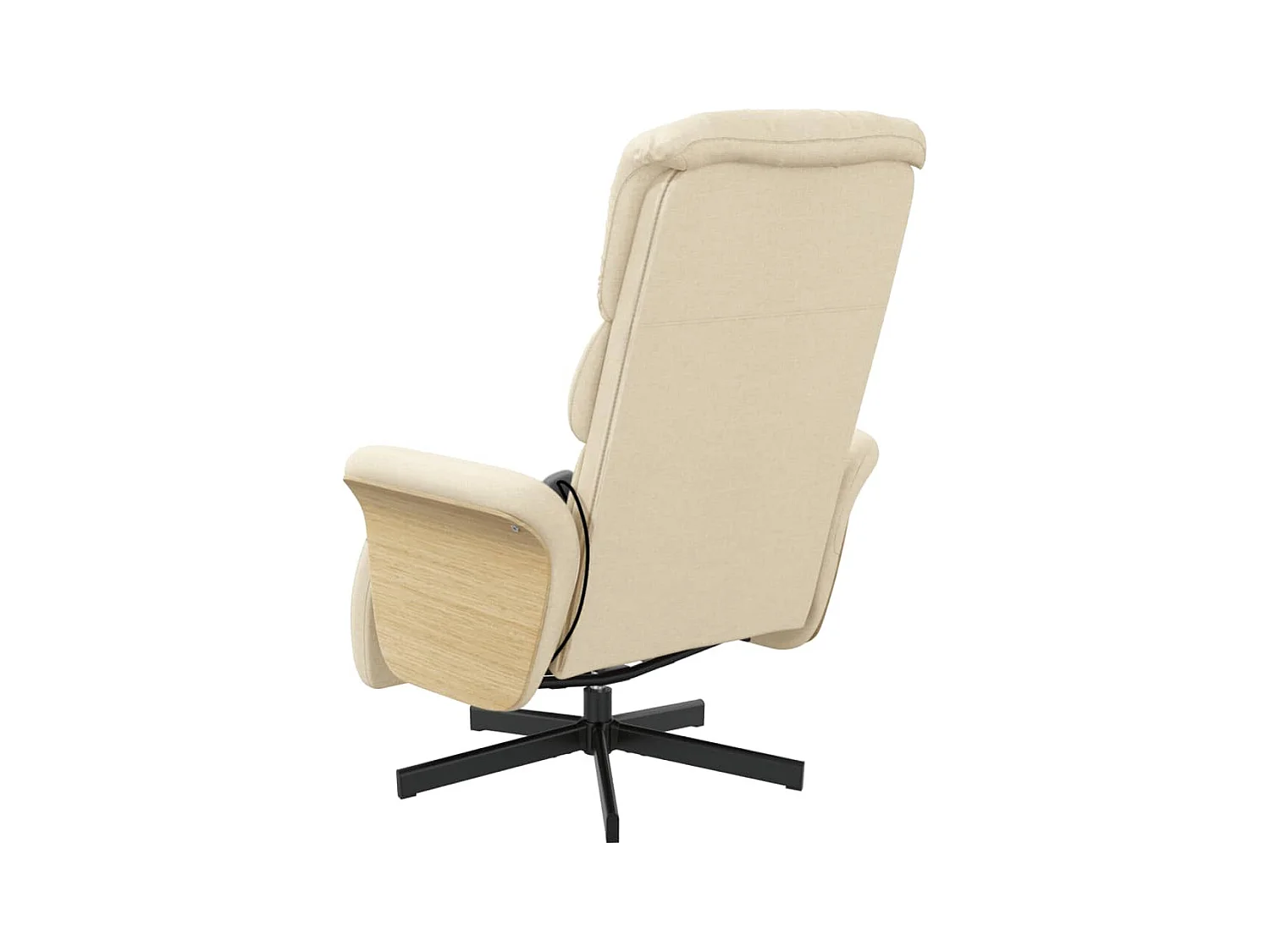 Sillón de relax | Sillón reclinable de masaje con reposapiés tela color crema SHL5108