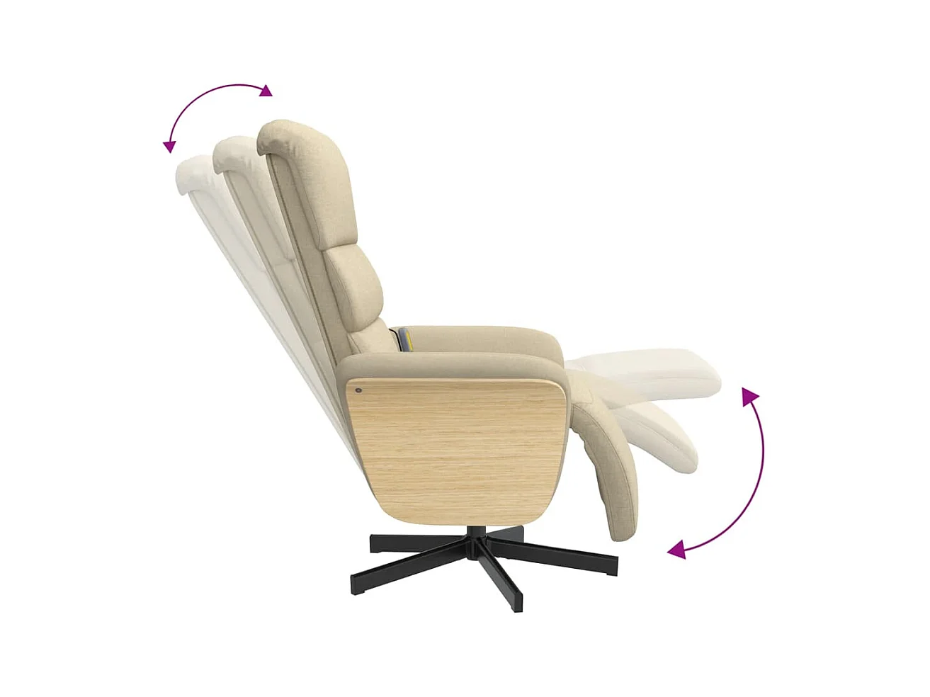 Sillón de relax | Sillón reclinable de masaje con reposapiés tela color crema SHL5108