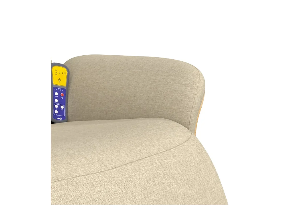 Sillón de relax | Sillón reclinable de masaje con reposapiés tela color crema SHL5108