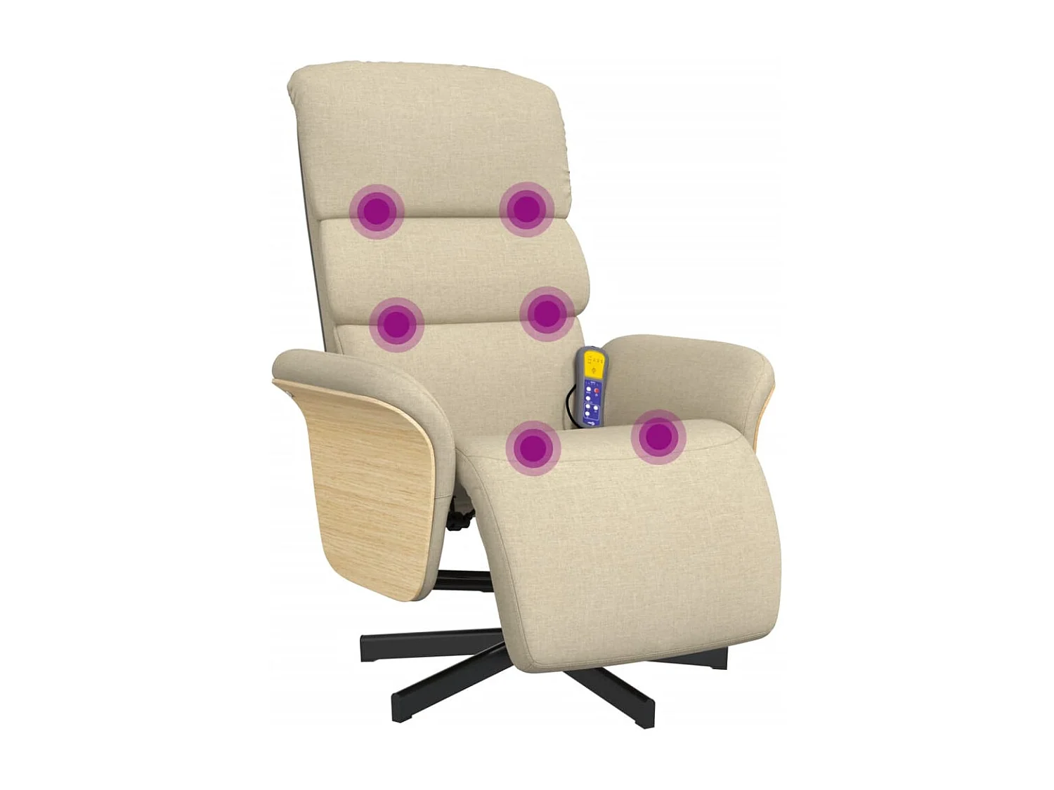 Massagesessel | Relaxsessel mit Fußteil Creme Stoff SHL66261