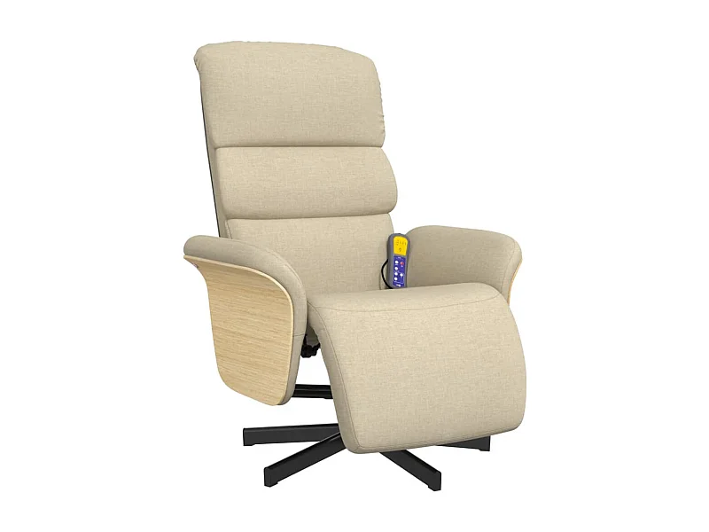 Massagesessel | Relaxsessel mit Fußteil Creme Stoff SHL66261